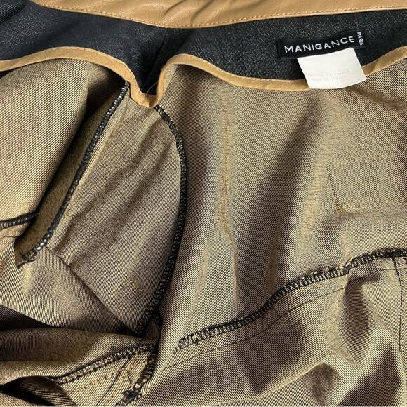 Manigance Paris Vintage Denim Jean Jacket Patchwork Y2K FR Women's Size 10 - Picture 8 of 12